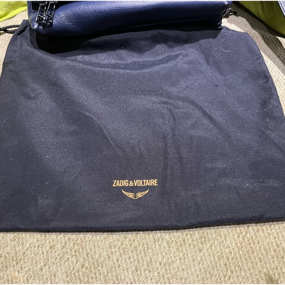 Zadig and Voltaire Rocky Bag Navy Blue Leather Used once! - Picture 4 of 9